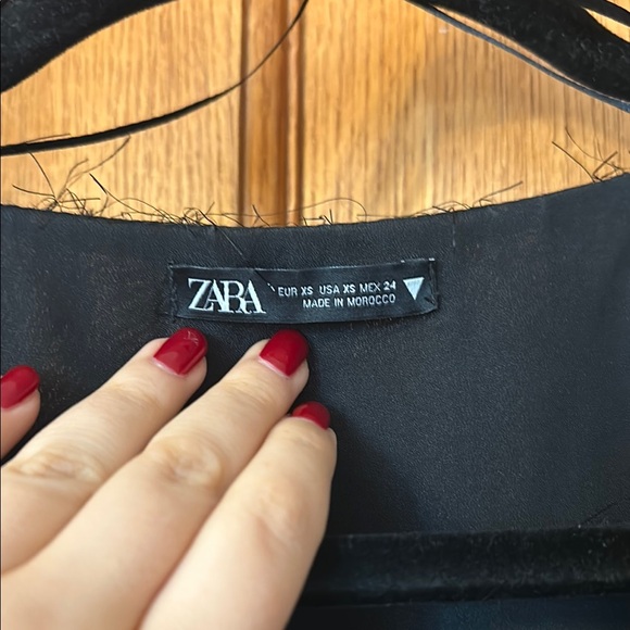 Zara Black Sequin Feather Dress - Picture 2 of 3